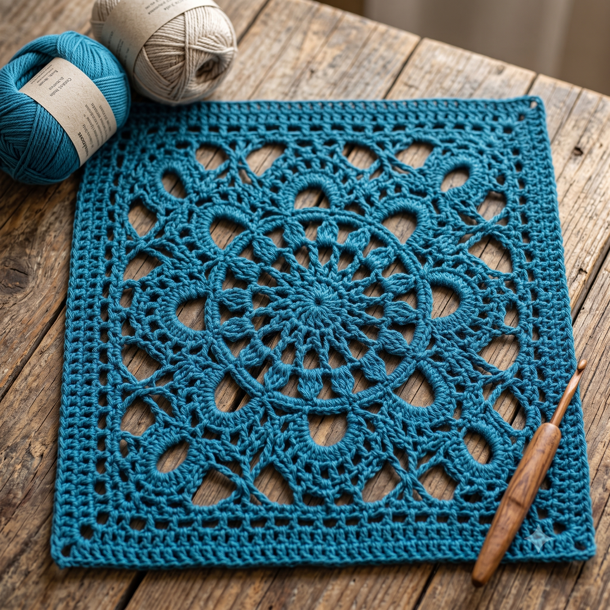 Turkish Granny Square Crochet Pattern PDF, Easy Retro Motif, Lace Granny Square, Blanket Cushion Cardigan, US Terms, Instant Download