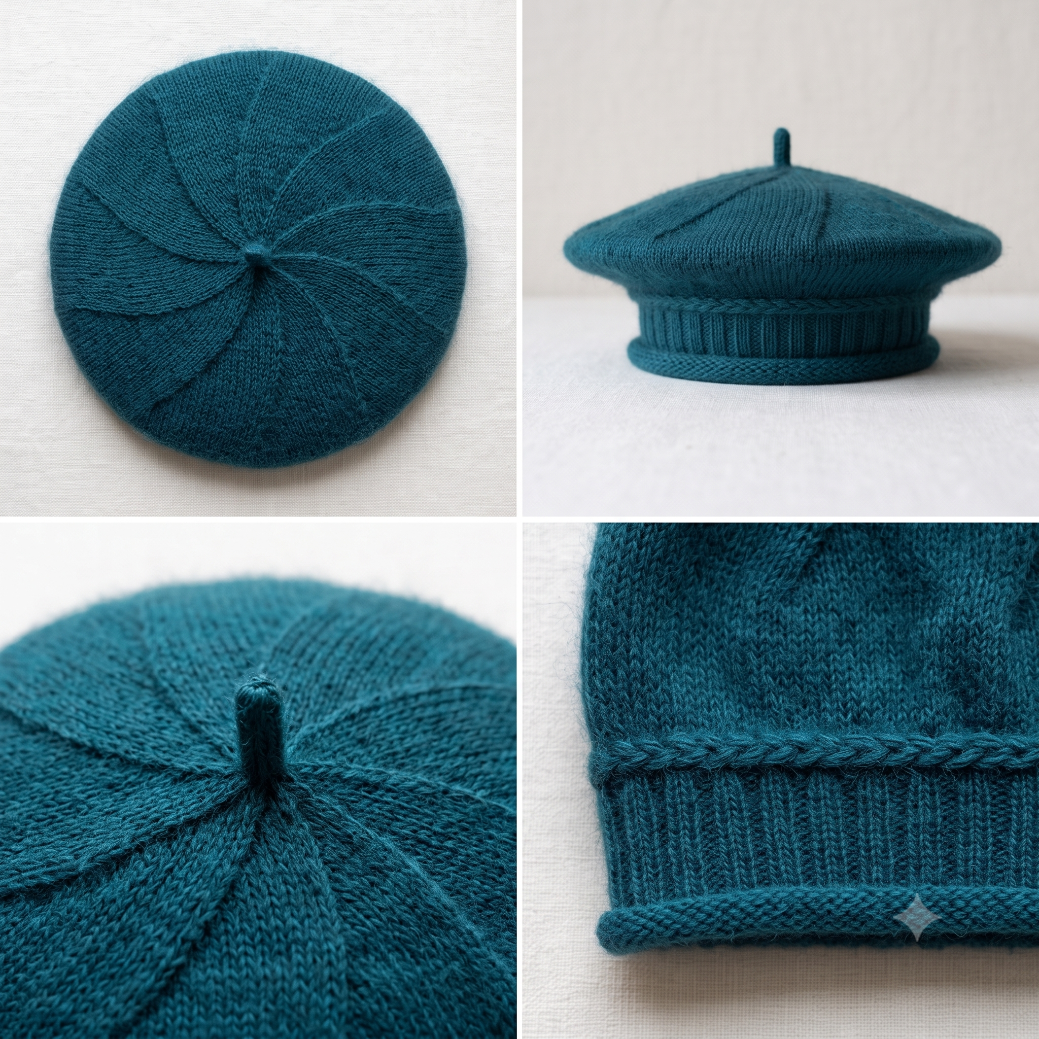 Beret Knitting Pattern PDF | Mohair Silk Beret with Tubular Cast On | 2 Sizes, French and English | Instant Download