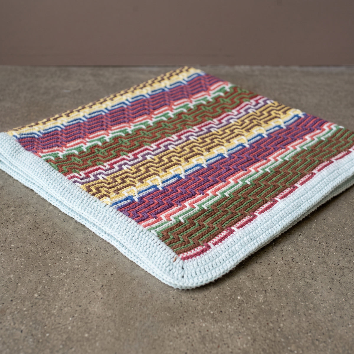 Mosaic Crochet Blanket Pattern PDF, 7 Color Overlay Mosaic Throw, Striped Geometric Afghan, 7 Mosaic Motifs