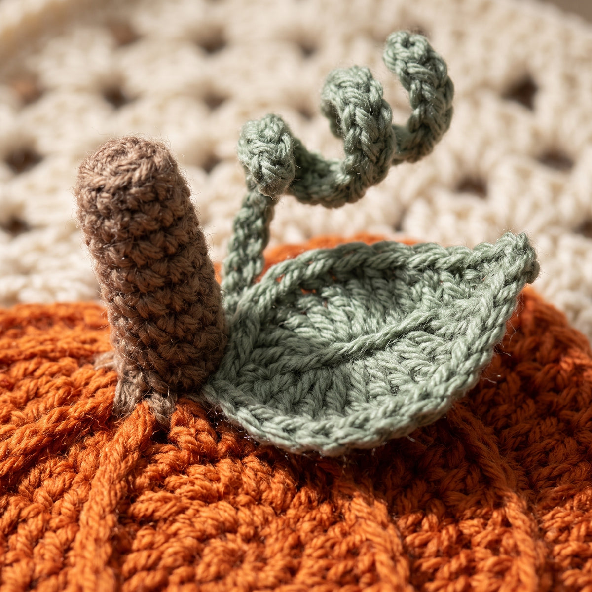 Pumpkin Granny Square Crochet Pattern PDF | Fall Motif for Blankets & Afghans, 8.5 in, US Terms