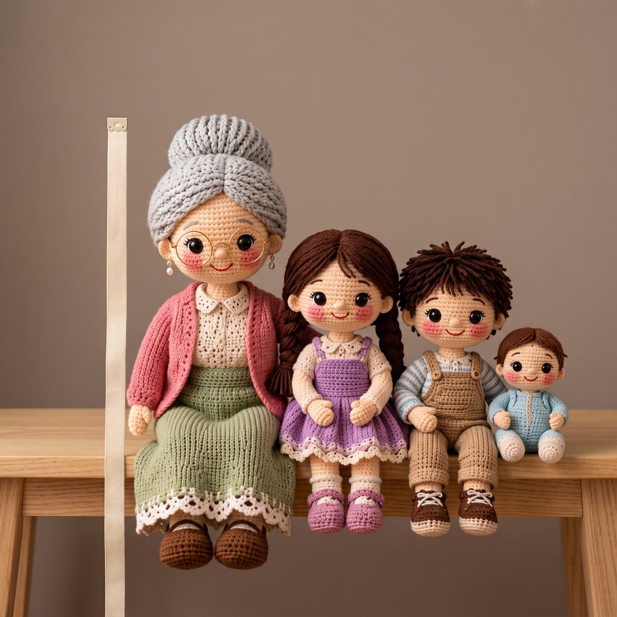 Grandma & Grandchildren Crochet Doll Pattern PDF, Amigurumi Family