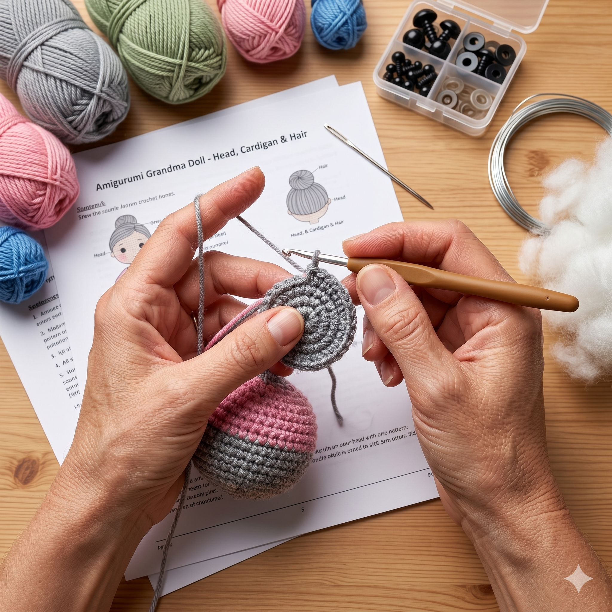 Grandma with Grandkids — Crochet Amigurumi Pattern (PDF) | Family Keepsake Doll Set