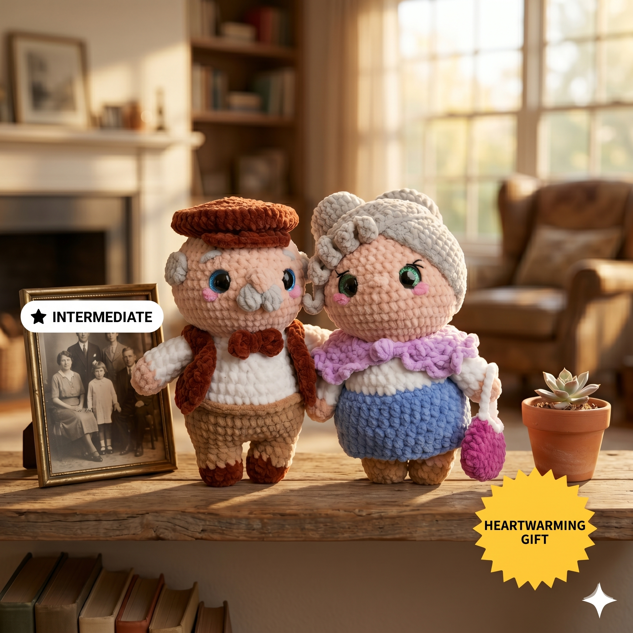Grandpa & Grandma Amigurumi Bundle PDF – Cute Crochet Granny and Grandpa Doll Patterns
