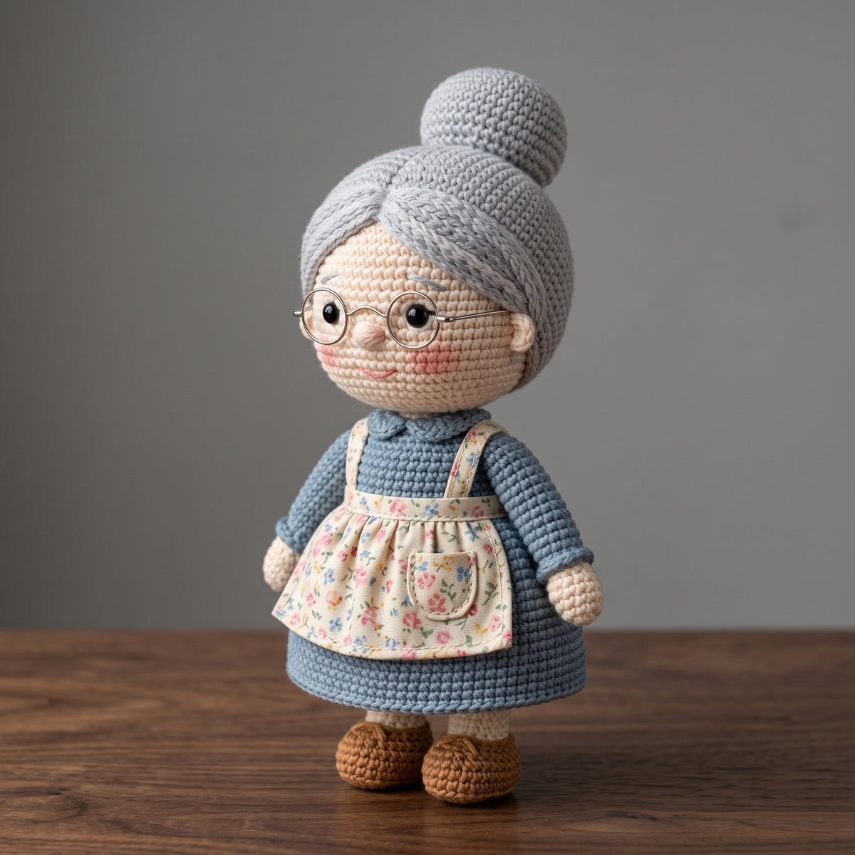 Crochet Pin Cushion Doll Pattern PDF | Amigurumi Grandma with Bun Pincushion | 28 cm Doll | Gift for Sewists