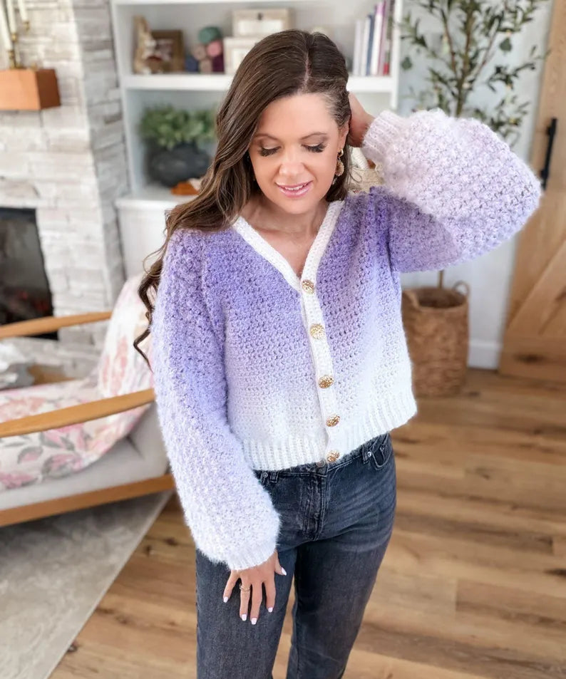 CROCHET PATTERN & VIDEO/ Halo Hugs Cardigan, Crochet Cardigan Pattern, Top-Down Cardigan, Seamless Cardigan, Xs-5X, Easy Cardigan, Pdf
