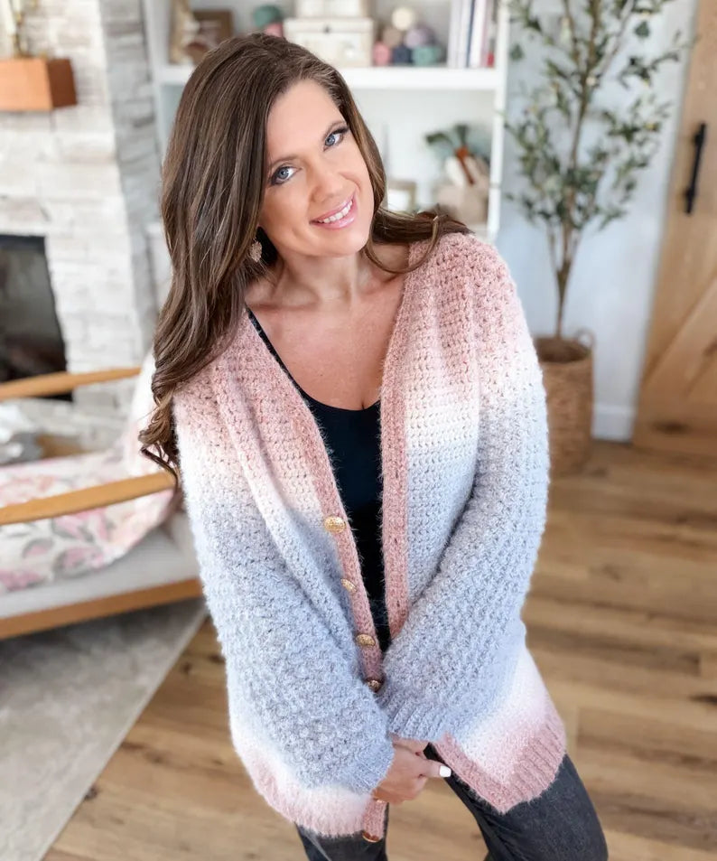 CROCHET PATTERN & VIDEO/ Halo Hugs Cardigan, Crochet Cardigan Pattern, Top-Down Cardigan, Seamless Cardigan, Xs-5X, Easy Cardigan, Pdf