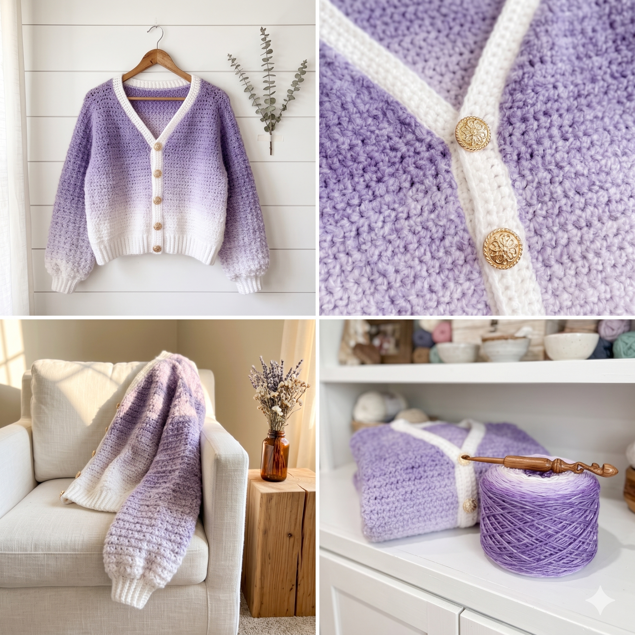 CROCHET PATTERN & VIDEO/ Halo Hugs Cardigan, Crochet Cardigan Pattern, Top-Down Cardigan, Seamless Cardigan, Xs-5X, Easy Cardigan, Pdf