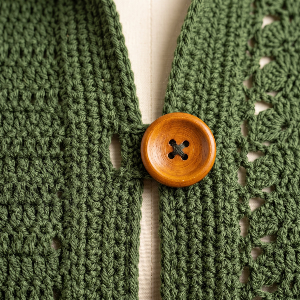 Hooded Cape Crochet Pattern PDF, Button Front Lace Poncho Wrap