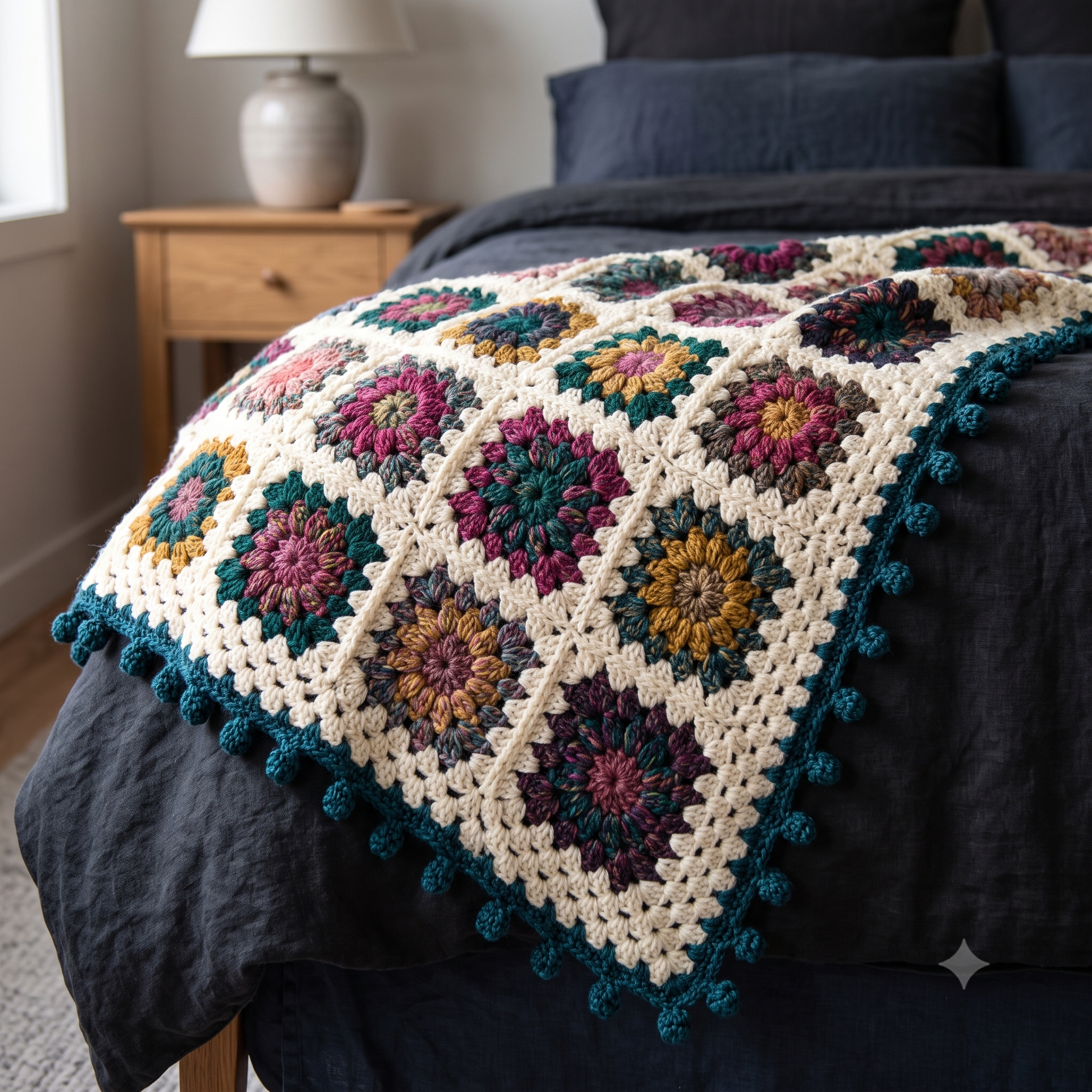 Hygge Burst Blanket — Crochet Pattern (PDF + Video) | Sunburst Granny Square Throw