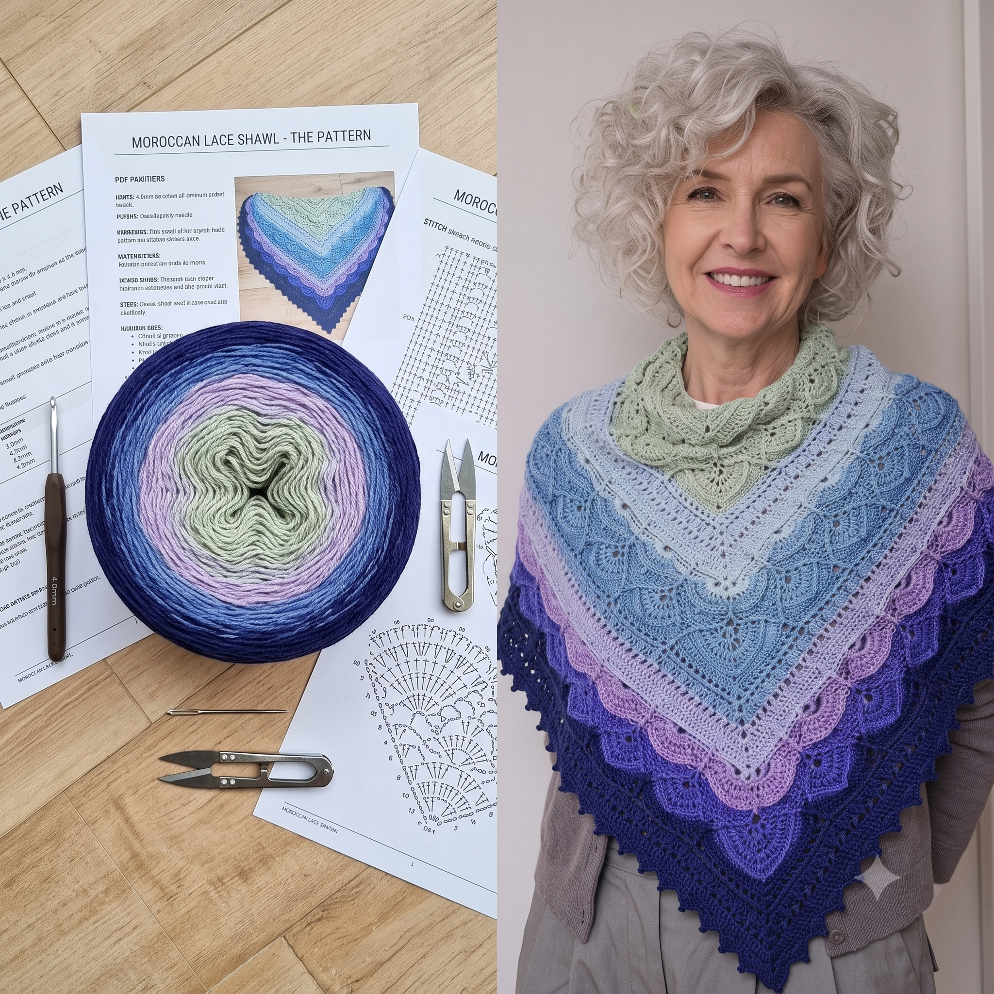 Moroccan-Inspired Shawl — Crochet Pattern (PDF) | Textured Post-Stitch Wrap