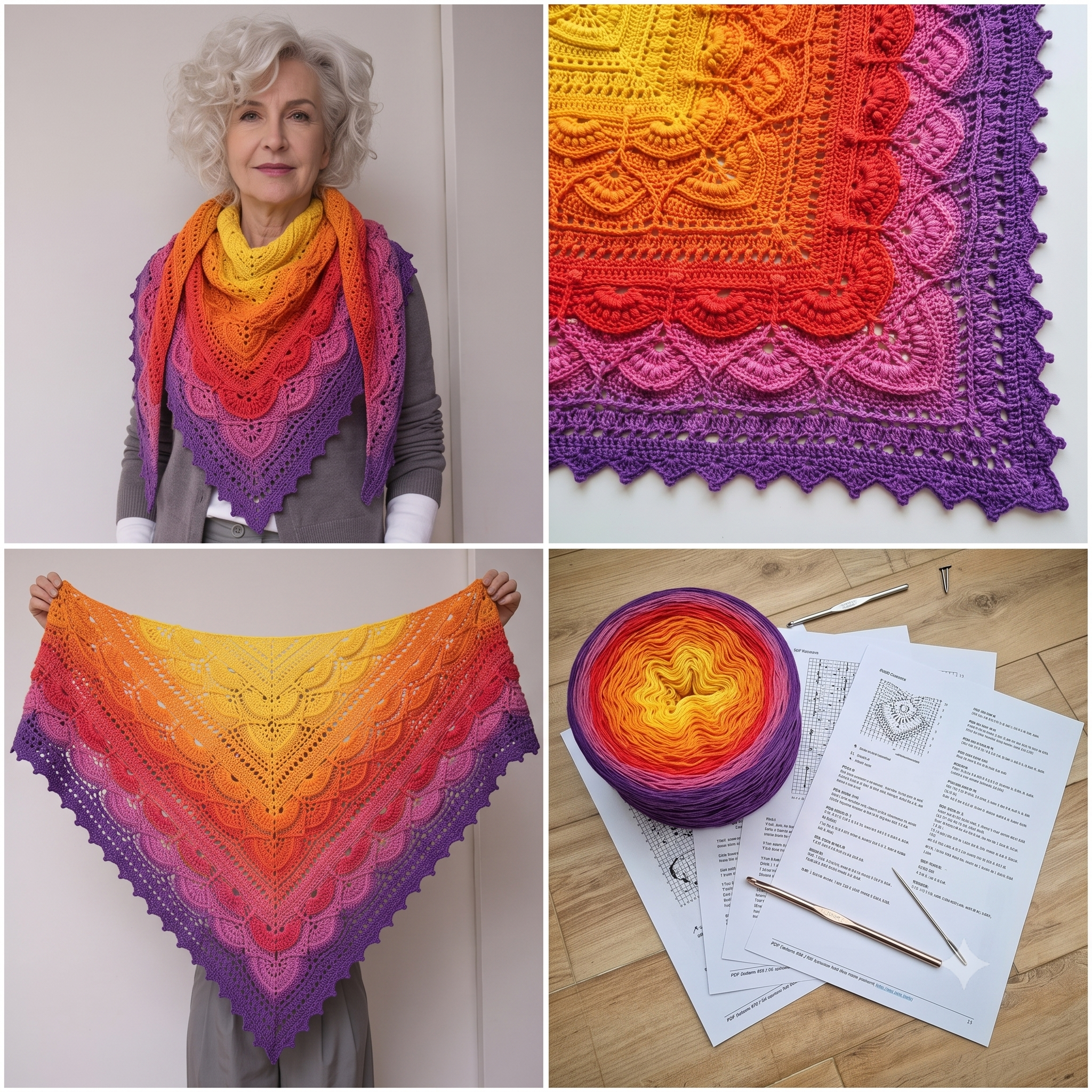 Moroccan-Inspired Shawl — Crochet Pattern (PDF) | Textured Post-Stitch Wrap