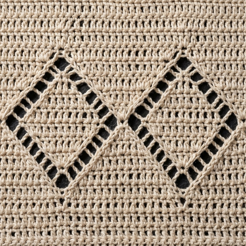 Lace Baby Blanket Crochet Pattern PDF, Diamond Stitch, Scalloped Edge