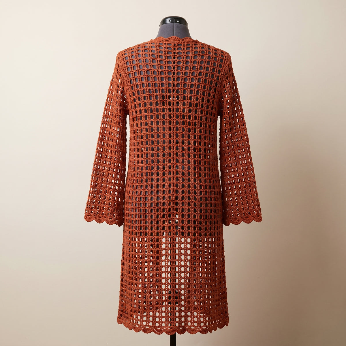 Lace Crochet Cardigan Pattern PDF, XS-5XL, Scalloped Edge Cardi