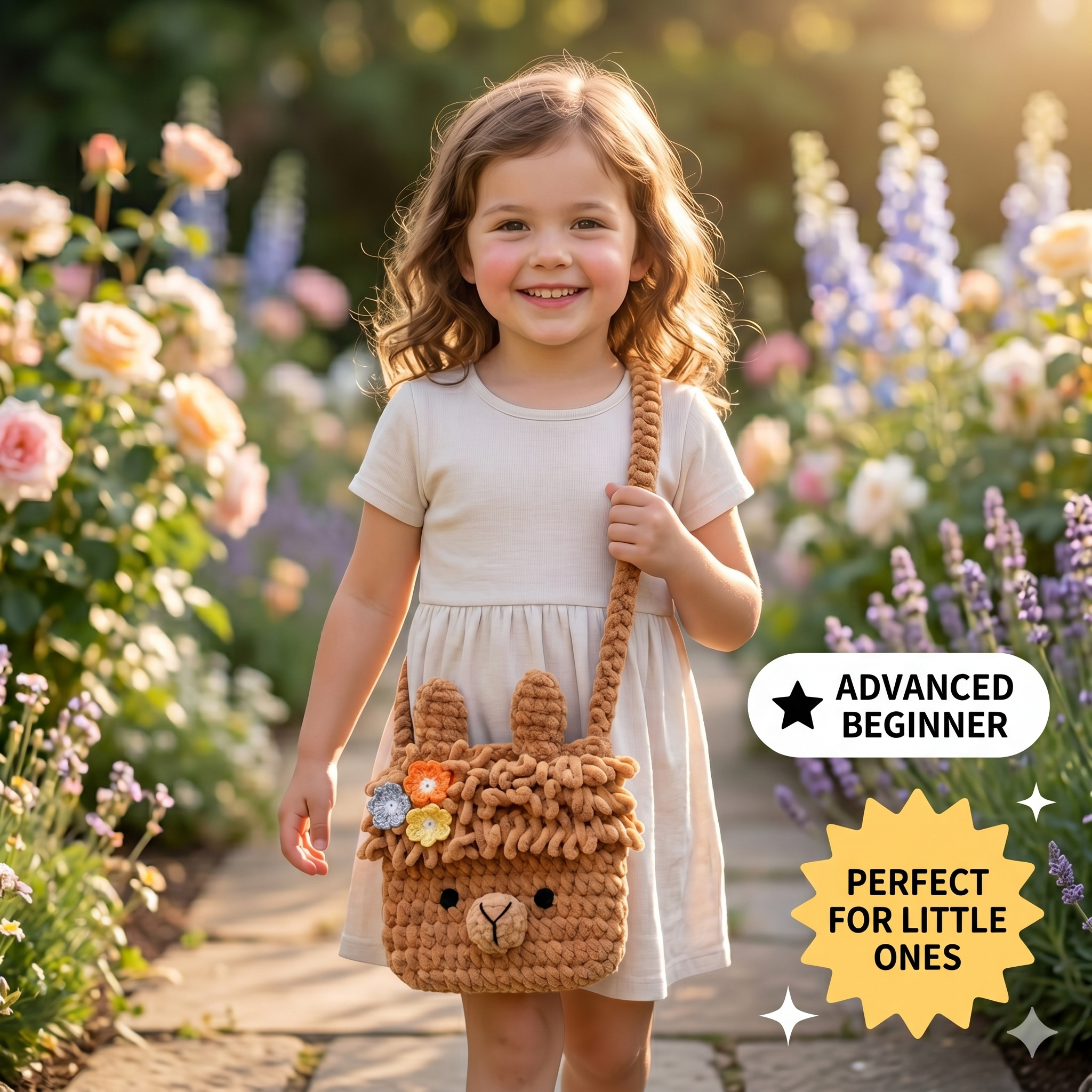 Llama Crochet Bag Pattern PDF | Amigurumi Crossbody Bag | Plush Kids Purse Tutorial