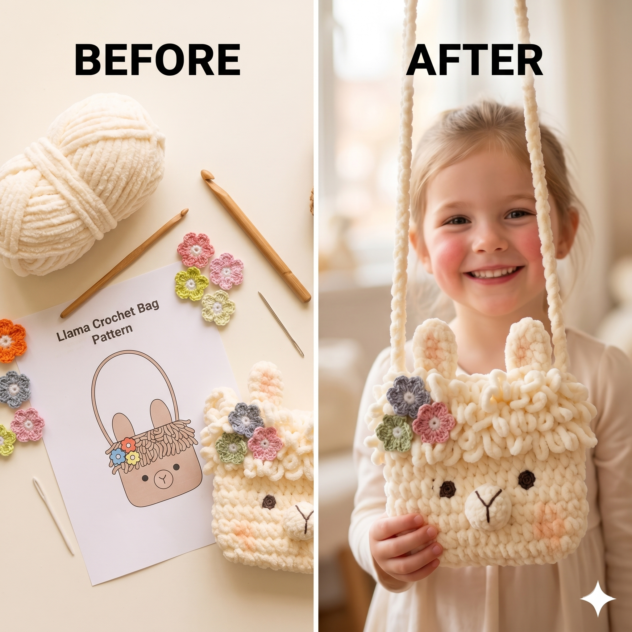 Llama Crochet Bag Pattern PDF | Amigurumi Crossbody Bag | Plush Kids Purse Tutorial