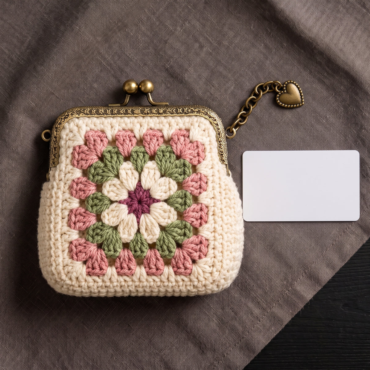 Kiss Lock Coin Purse Crochet Pattern PDF | Granny Square Clasp Purse, Advanced Beginner, US Terms