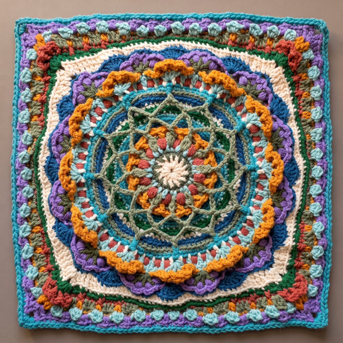 Mandala Cushion Cover Crochet Pattern PDF, 16 in Pillow Cover