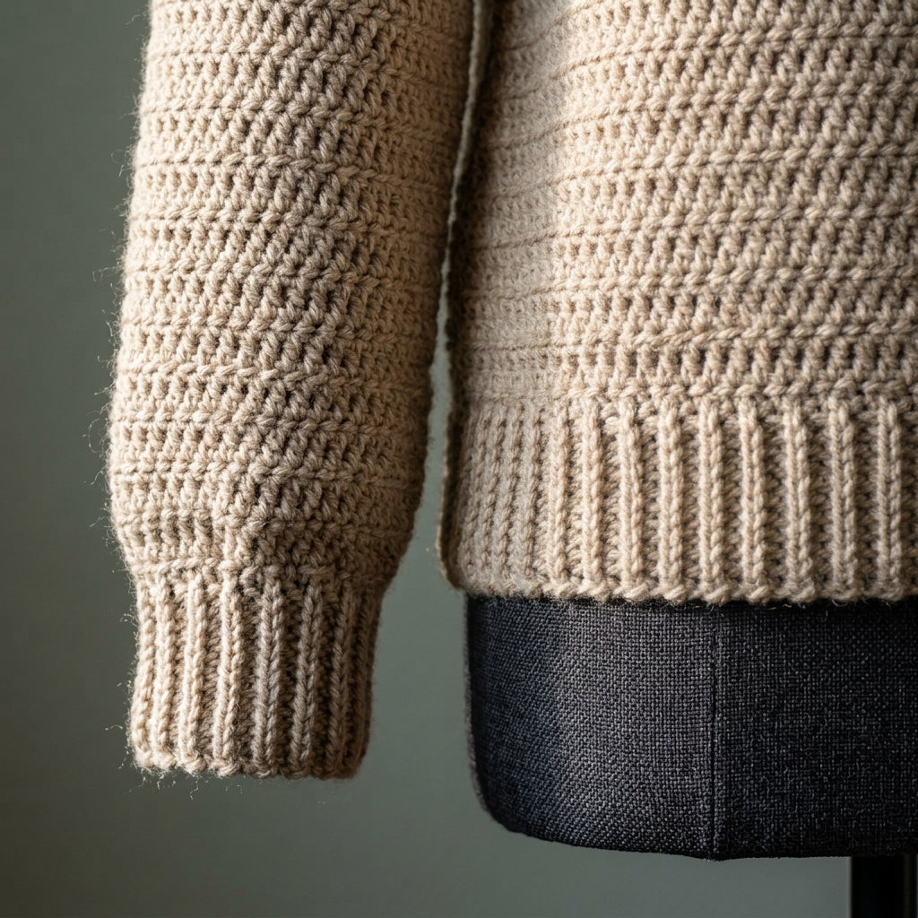 Men's Crochet Sweater Pattern PDF, Crew Neck Jumper, Sizes S–2XL