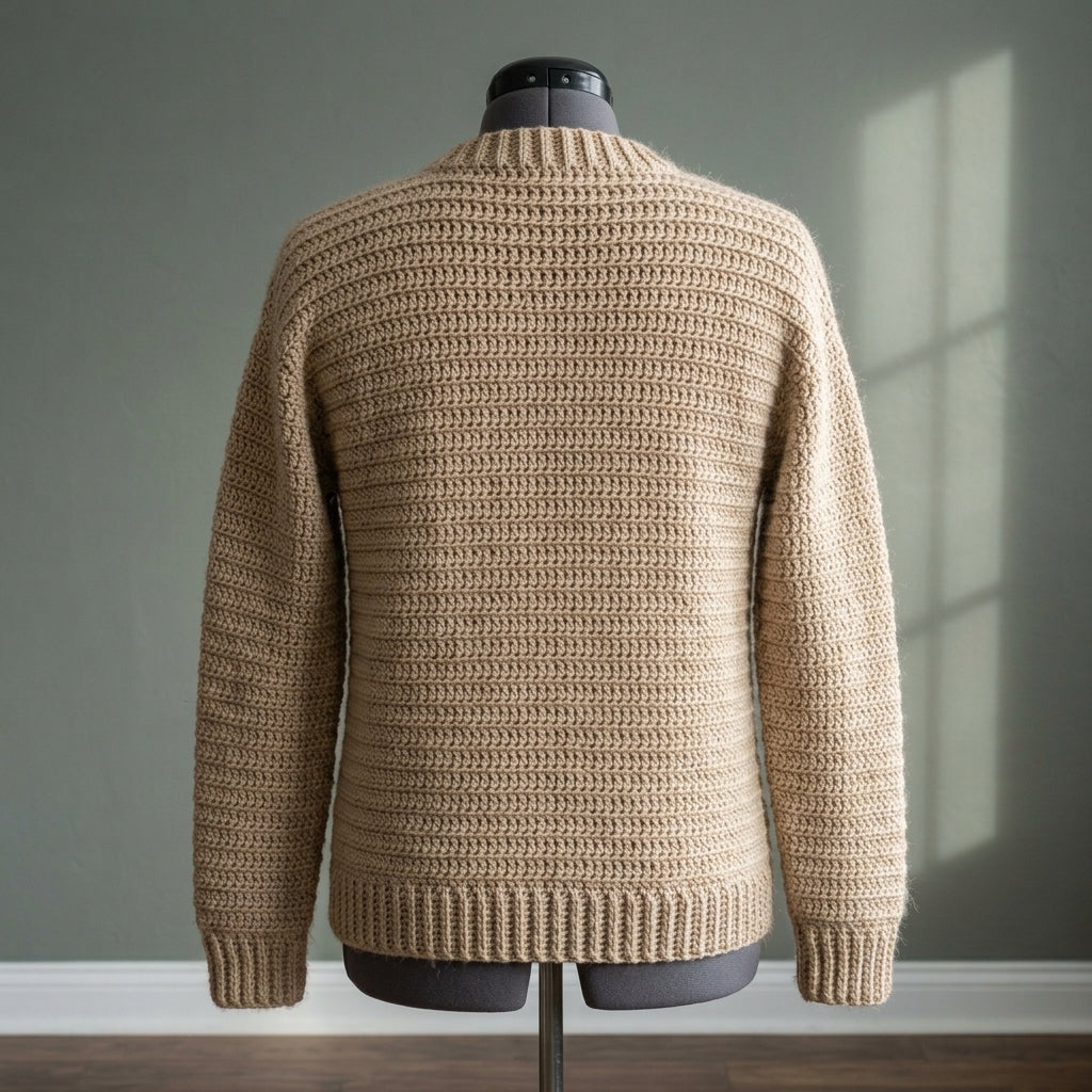 Men's Crochet Sweater Pattern PDF, Crew Neck Jumper, Sizes S–2XL