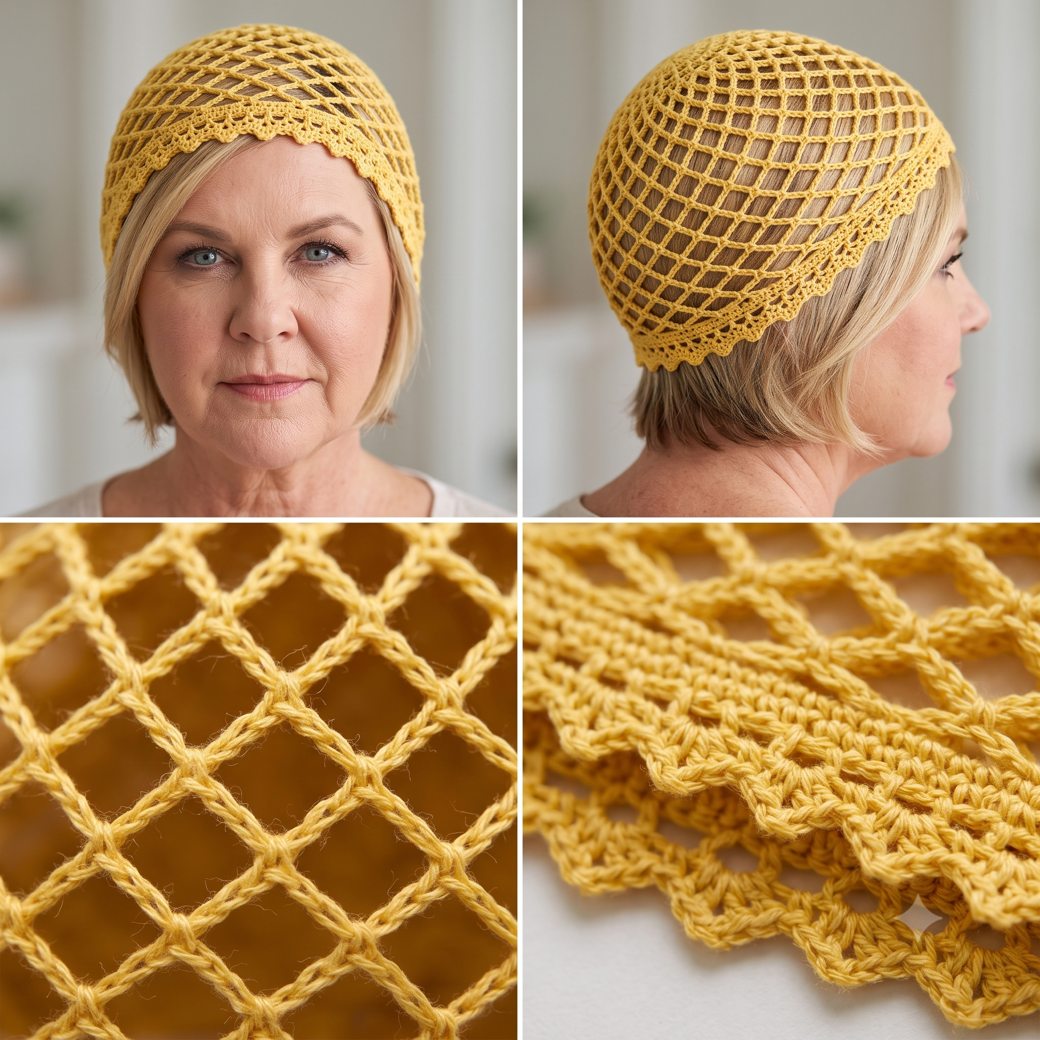 Mesh Beanie Crochet Pattern PDF, Summer Boho Hat, Easy Mesh Cap, Lightweight Cotton Beanie, Beginner Friendly, Bilingual EN/IT, US Terms