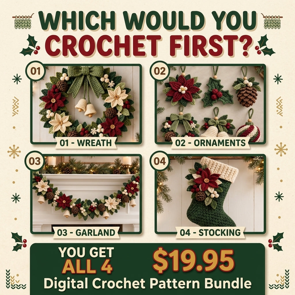 Christmas Crochet Bundle – 4 Cozy Holiday PDF Patterns