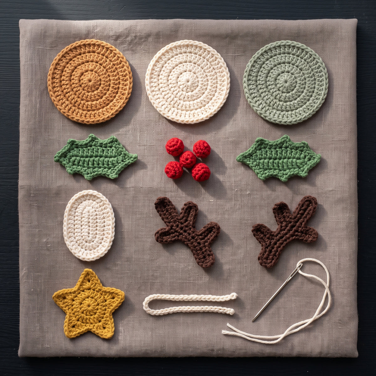 Christmas Ornament Crochet Pattern PDF | 10 Designs — Santa, Reindeer, Tree, Snowflake | US Terms