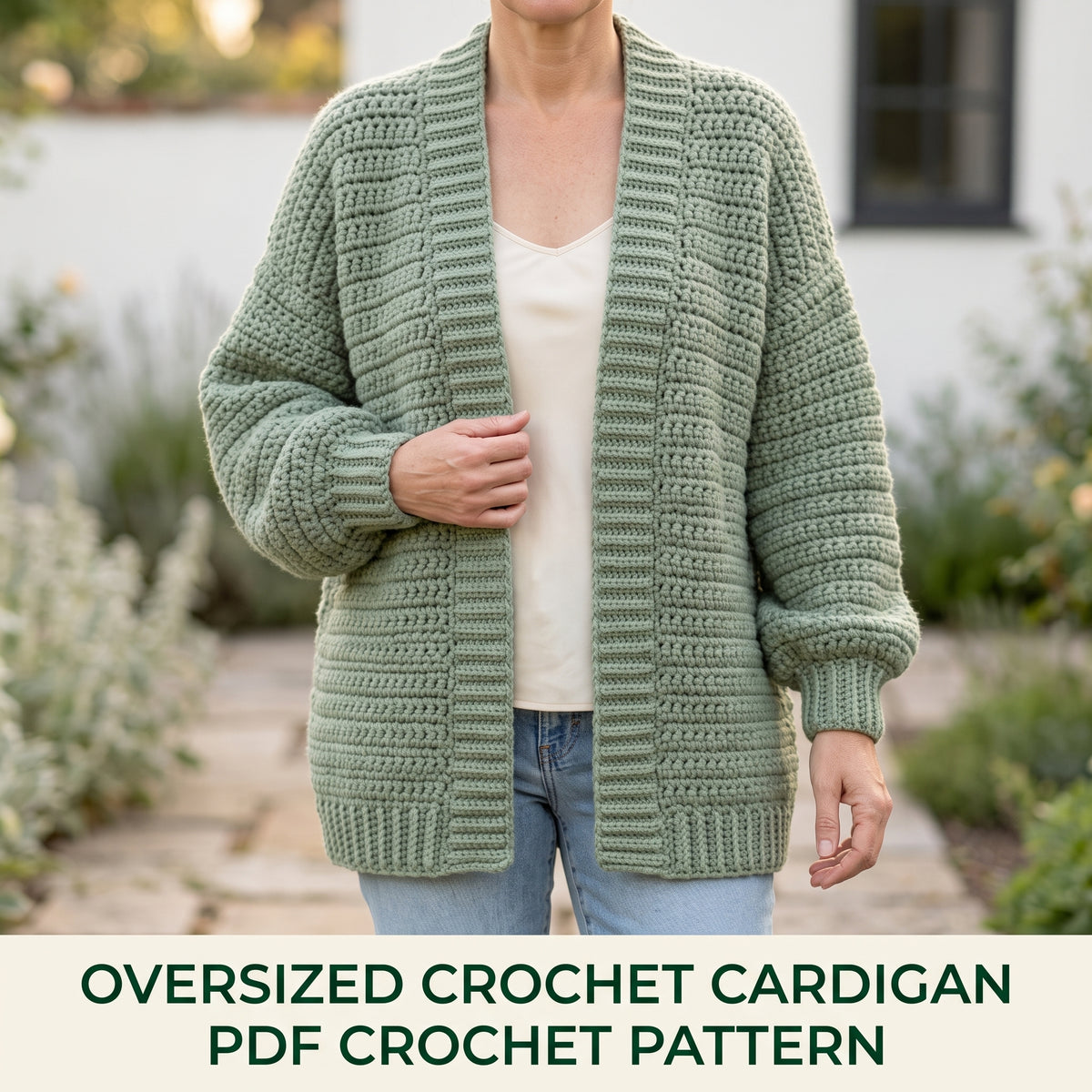 Oversized Cardigan Crochet Pattern | Easy Chunky Cardigan for Beginners, No Buttons | Sizes S/M to 2XL/3XL | Instant Download PDF