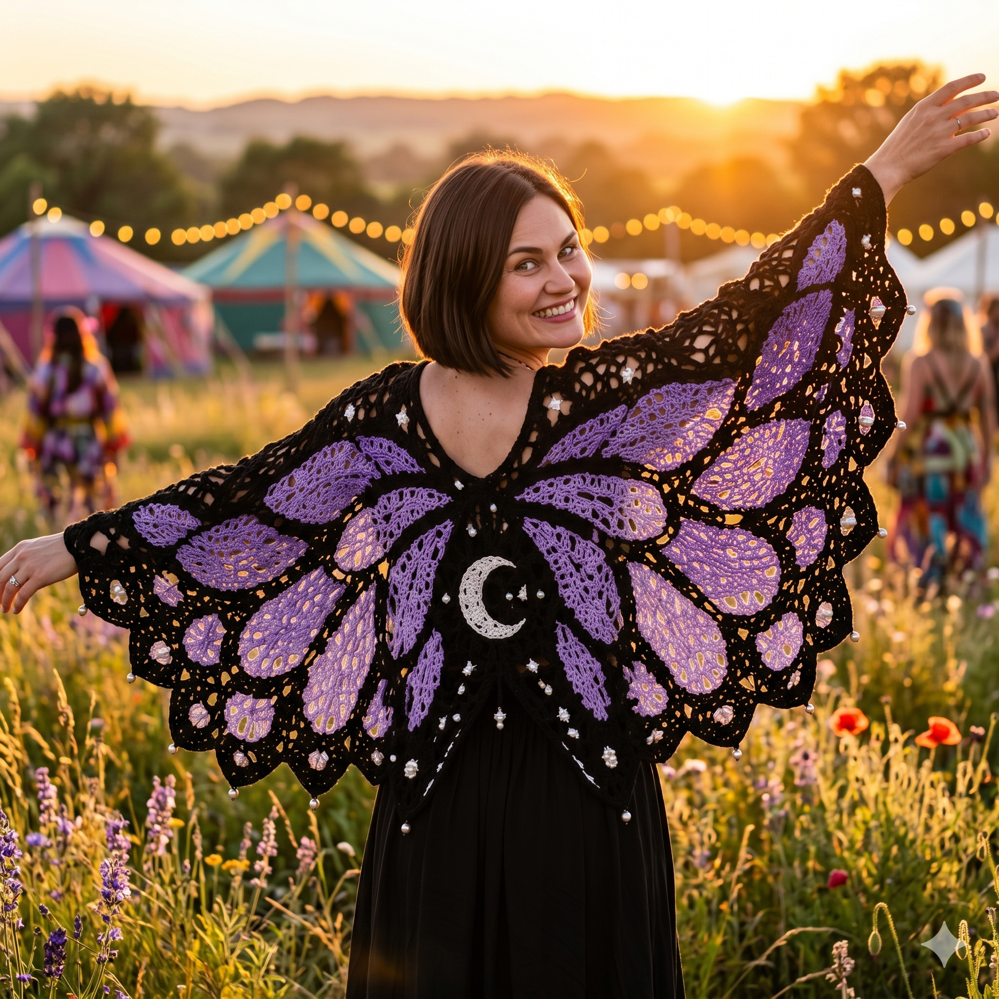 Butterfly cardigan Crochet Pattern PDF | Oversized Wing Cardigan Adult Sizes XS 5XL Instant Download Nature Fashion Gift for Crocheter DIY