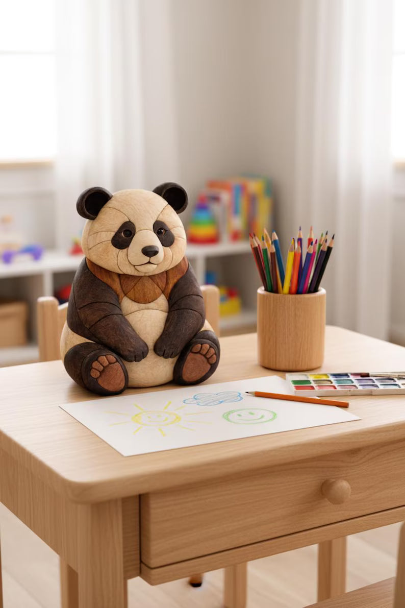 Panda Intarsia Pattern – Scroll Saw Woodworking Project (Digital Download)