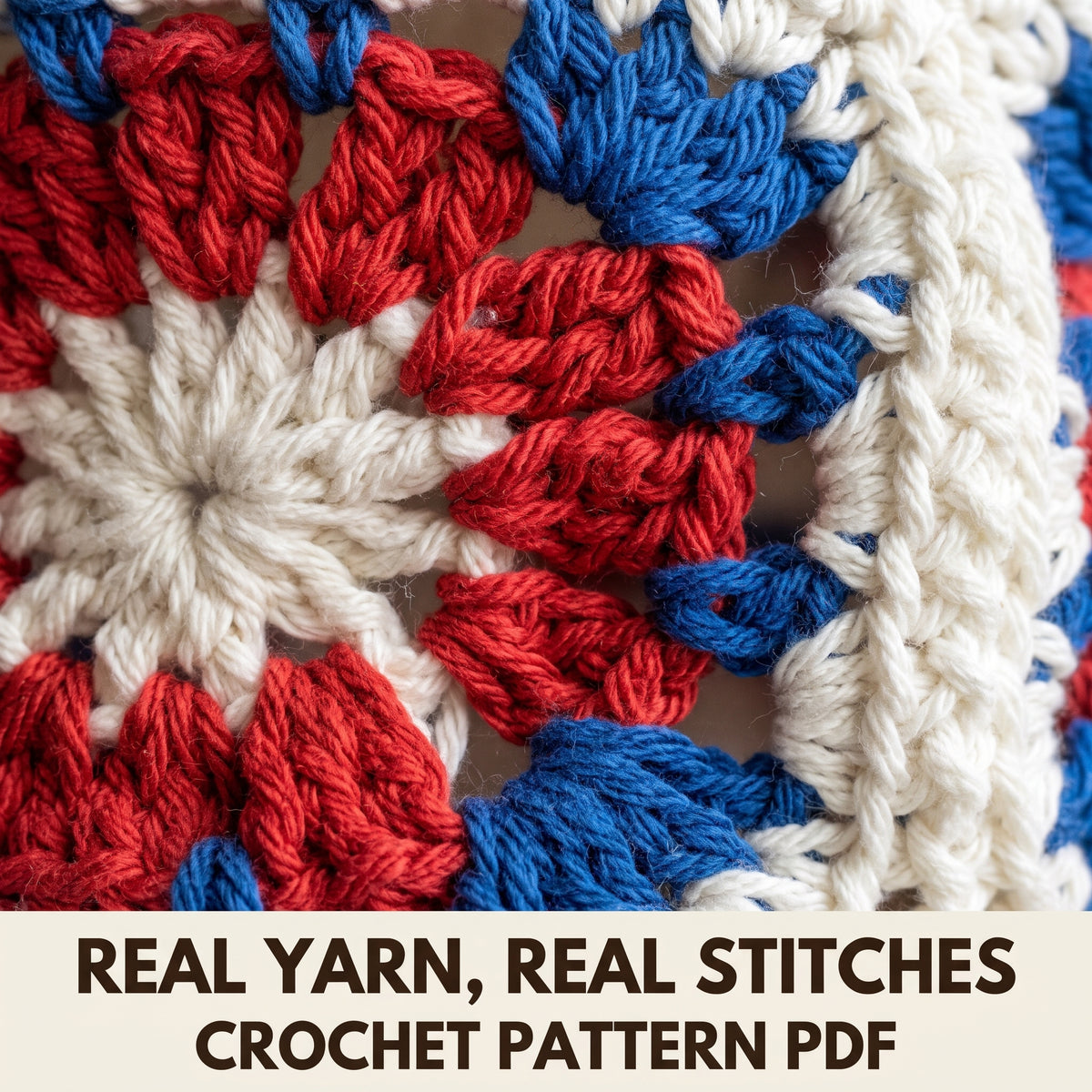 Patriotic Bucket Hat Crochet Pattern PDF, Granny Square Hat for Women and Teens, Three Head Sizes