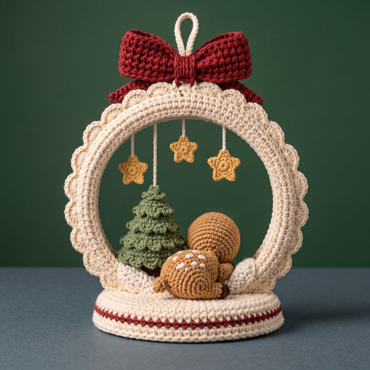 Christmas Reindeer Ornament Crochet Pattern PDF, Snow Globe Bauble