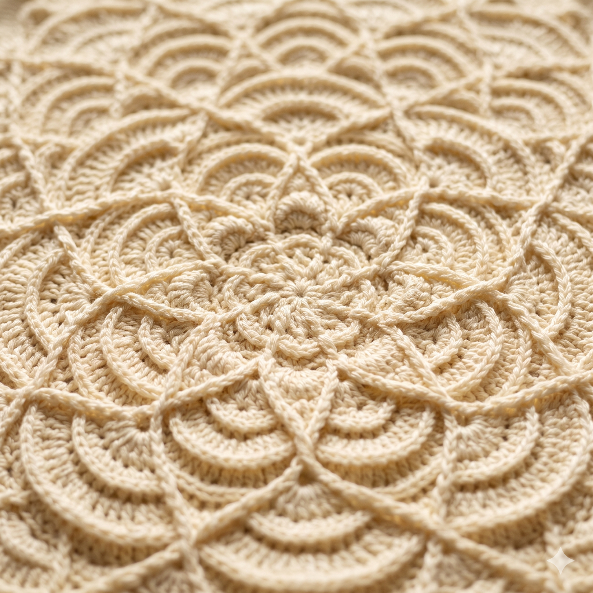 Mandala Blanket Crochet Pattern PDF | Textured Cabled Round Throw Pattern, Flower Puddles Afghan, Intermediate Advanced, US UK Terms, Download