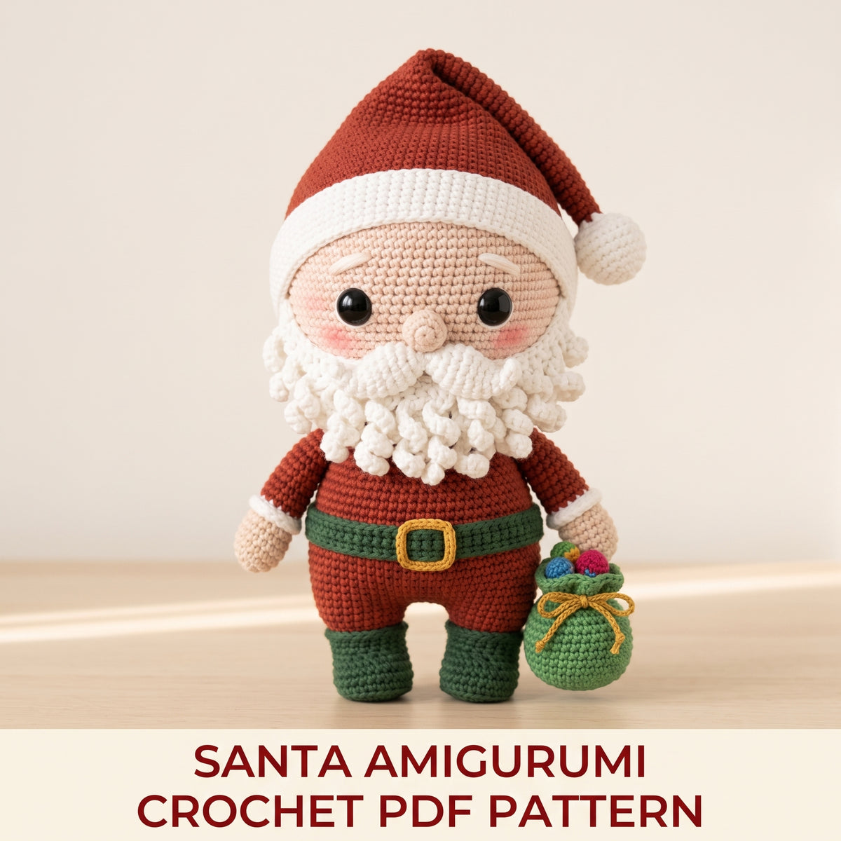 Santa Claus Crochet Pattern | Amigurumi Christmas Santa with Gift Sack | Photo Tutorial Included | Instant Download PDF Pattern