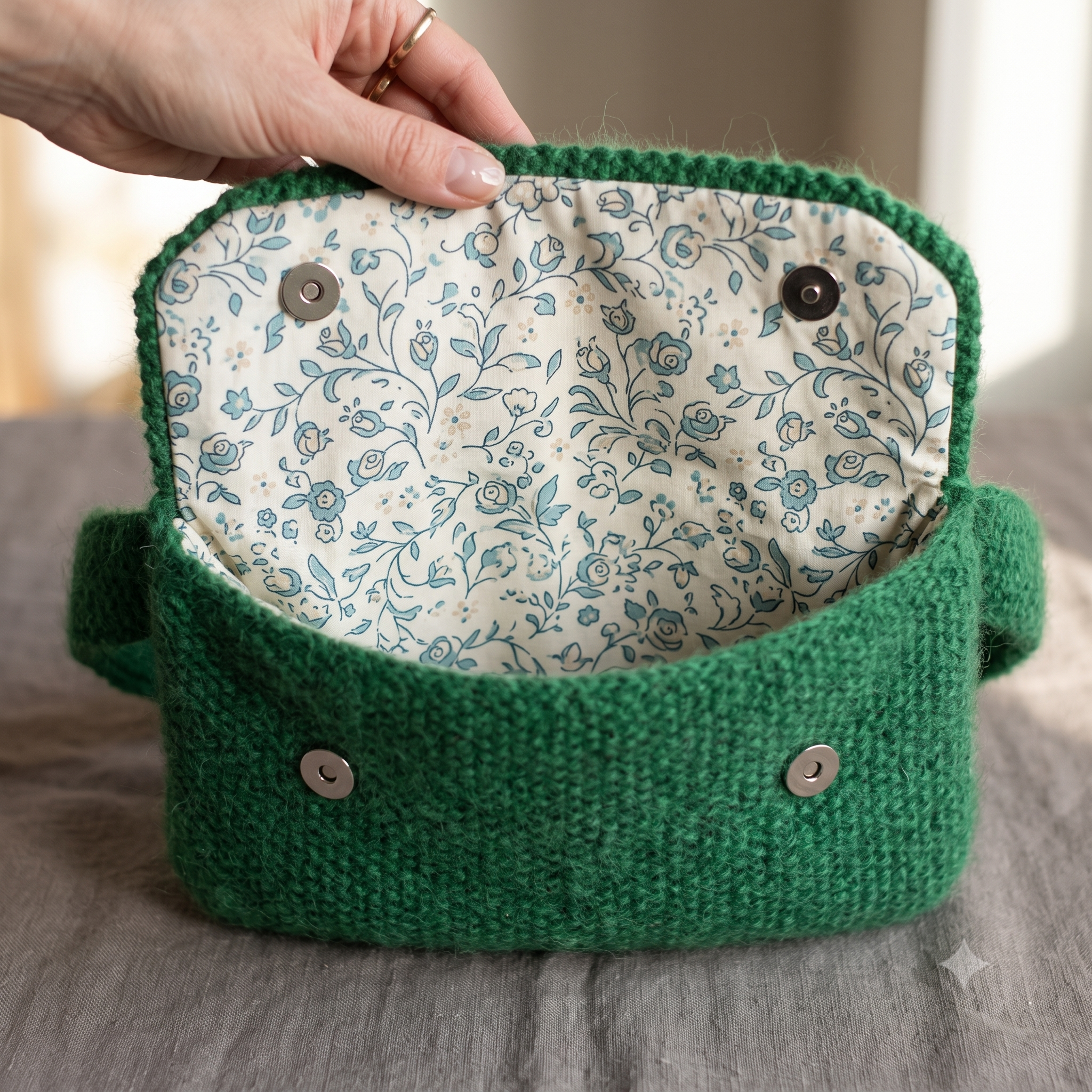 Seed Stitch Bag Knitting Pattern – PDF Knit Crossbody Bag & Clutch – Adjustable Strap Belt Bag – 31×20 cm – Instant Download