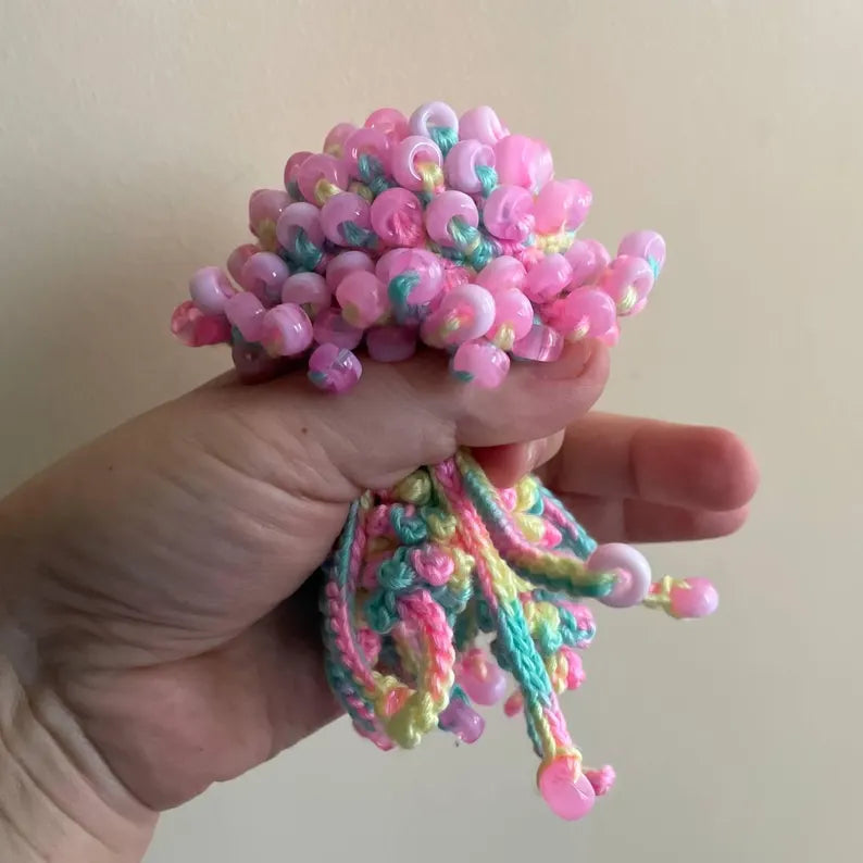 Sensory Jellyfish Crochet Pattern No Sew with Pony Beads PDF English