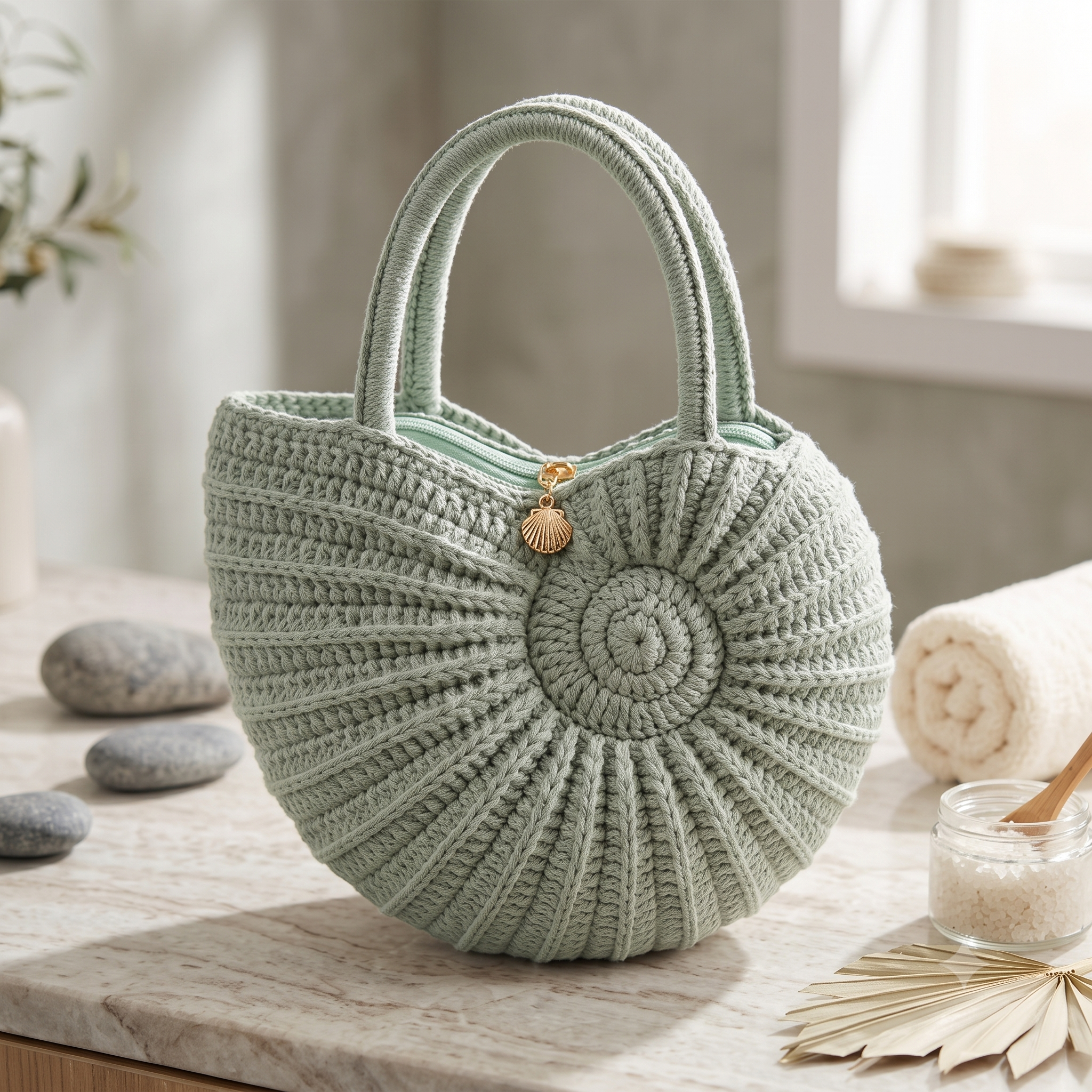 Shell Bag Crochet Pattern PDF | Nautilus Sunburst Tote Pattern, Boho Seashell Purse, Beginner Friendly, US Terms, Instant Download