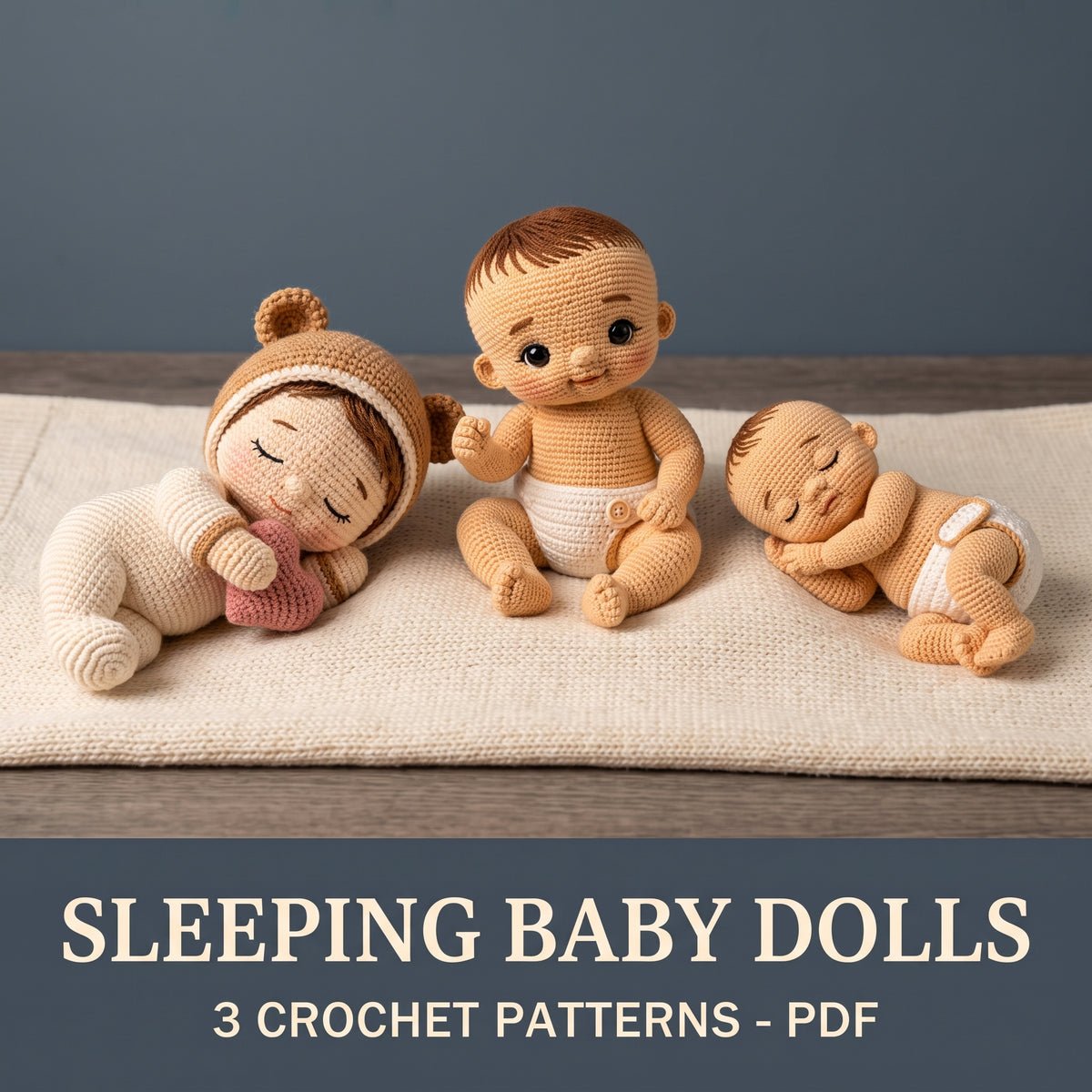 Crochet Baby Doll Pattern PDF, 3 Sleeping Baby Dolls Bundle