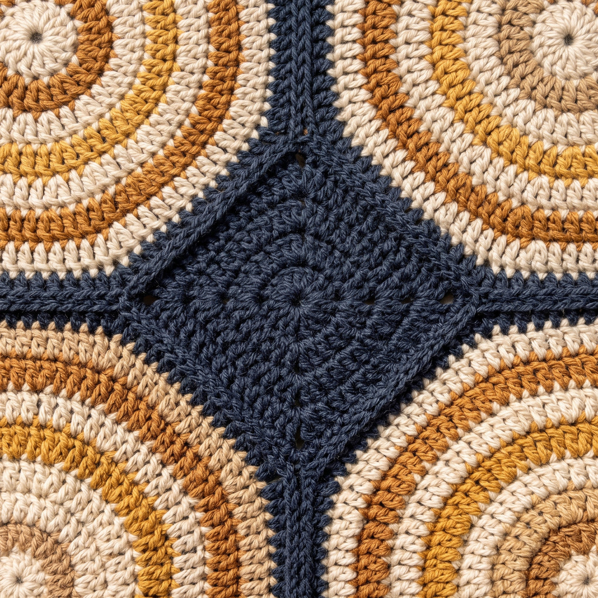 Spiral Motif Crochet Afghan Pattern | Optical Swirl Blanket with Square Fillers | 42 x 60.5 in | Instant Download PDF Pattern