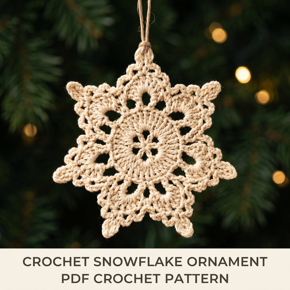Crochet Christmas Snowflake Pattern | Lace Ornament for Tree, Garland & Window | 4-4.75 in Finished | US Terms, PDF