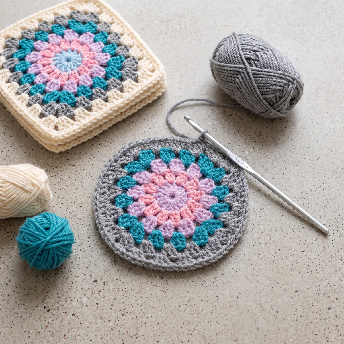 Granny Square Cardigan Crochet Pattern PDF, Tie Front, Sizes S–2XL