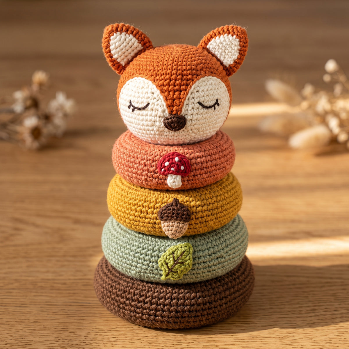 Crochet Stacking Toy Pattern Bundle PDF, 6 Animal Stacking Rings