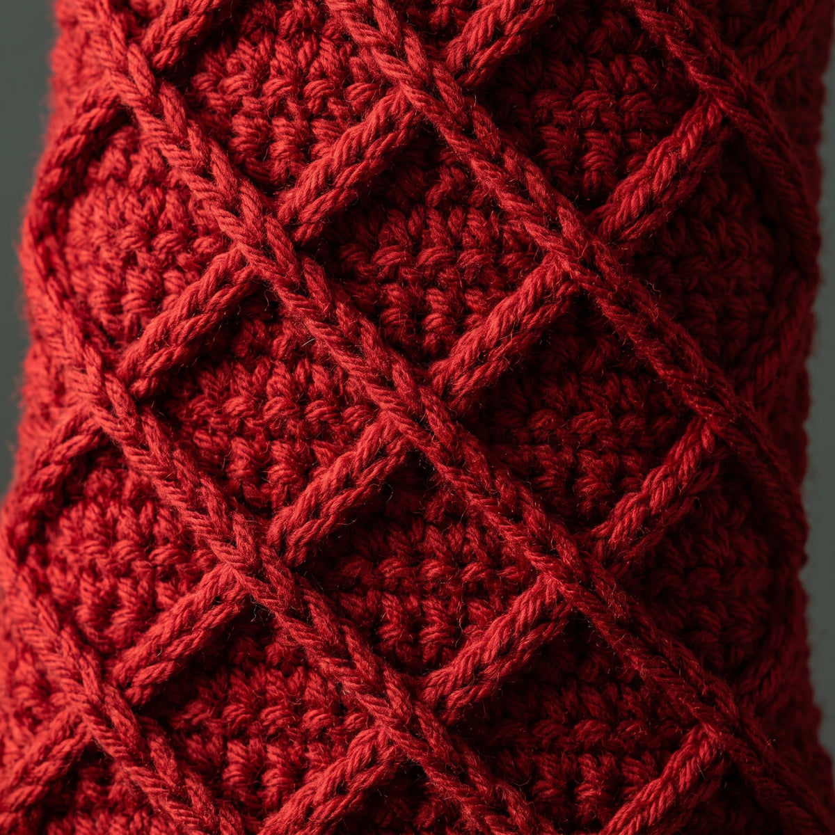 Crochet Christmas Stocking Pattern PDF | Textured Diamond Stitch, 18-20 inch | Holly & Pompoms | Beginner, US Terms