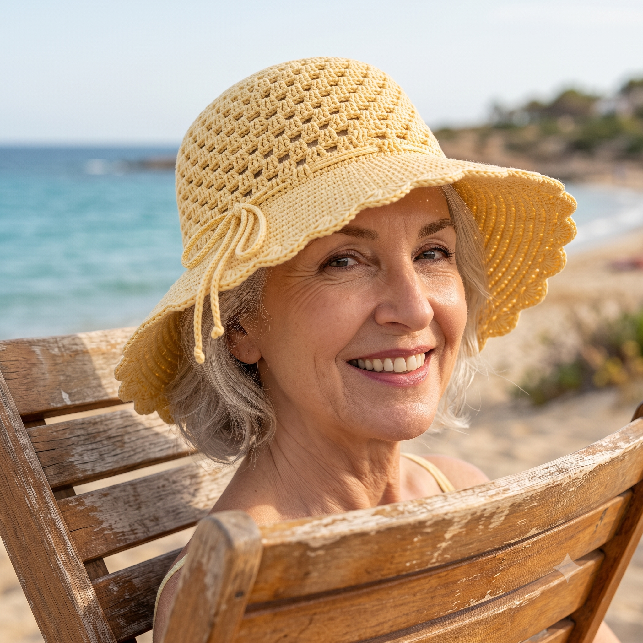 Sun Hat Crochet Pattern PDF | Ribbed Brim Summer Hat Pattern, Easy Silk Beach Hat, Beginner, US Terms, Instant Download