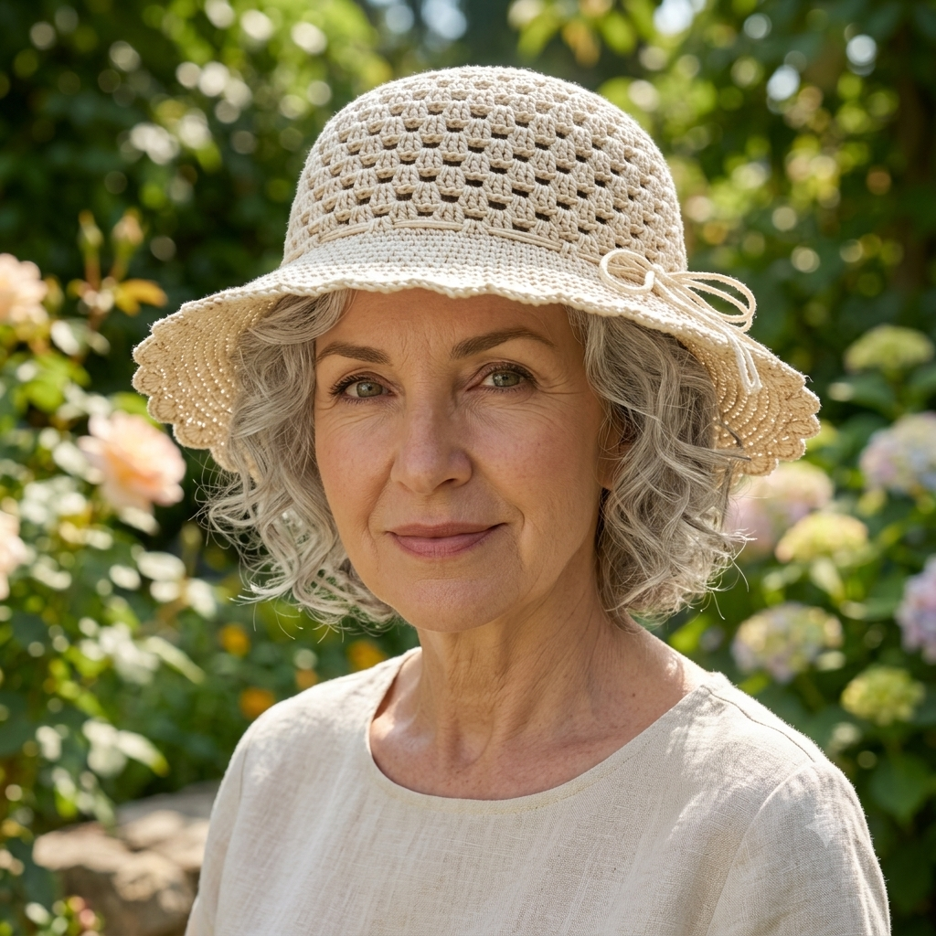 Sun Hat Crochet Pattern PDF | Ribbed Brim Summer Hat Pattern, Easy Silk Beach Hat, Beginner, US Terms, Instant Download