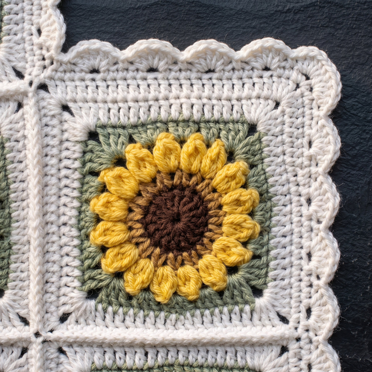 Sunflower Granny Square Blanket Crochet Pattern PDF, Bedspread