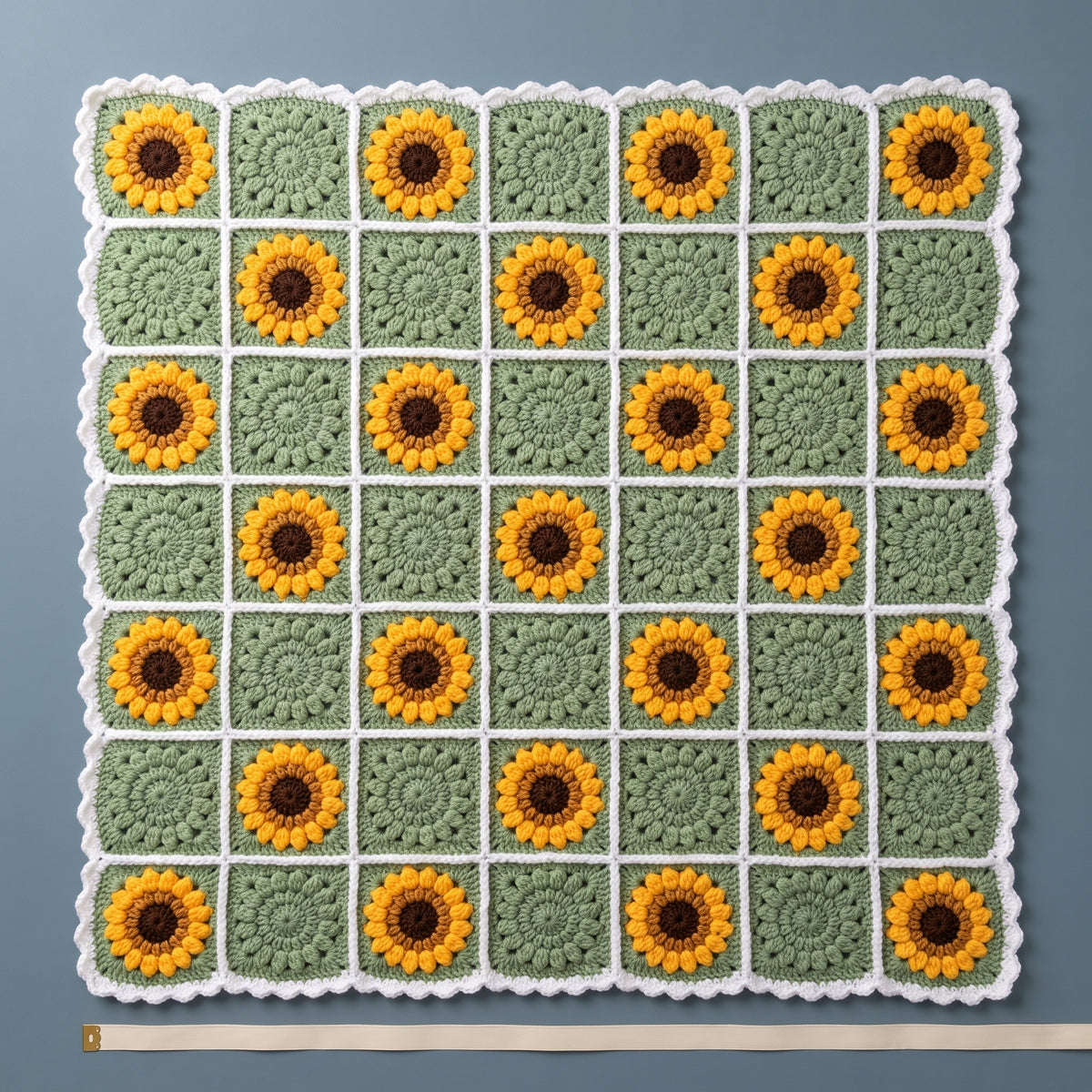 Sunflower Granny Square Blanket Crochet Pattern PDF, Bedspread