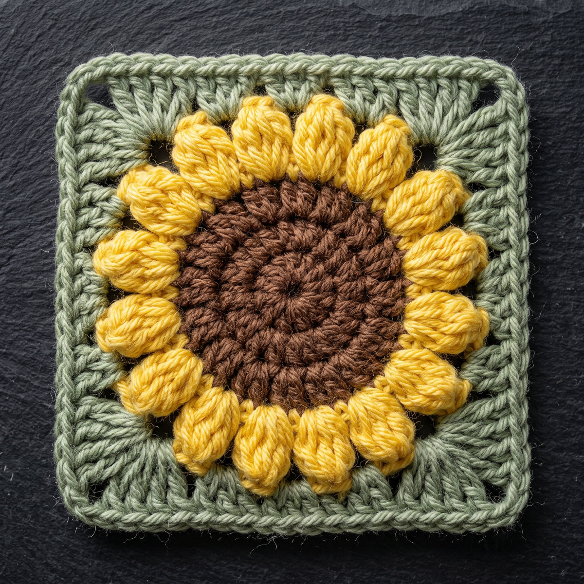 Sunflower Granny Square Blanket Crochet Pattern PDF, Bedspread