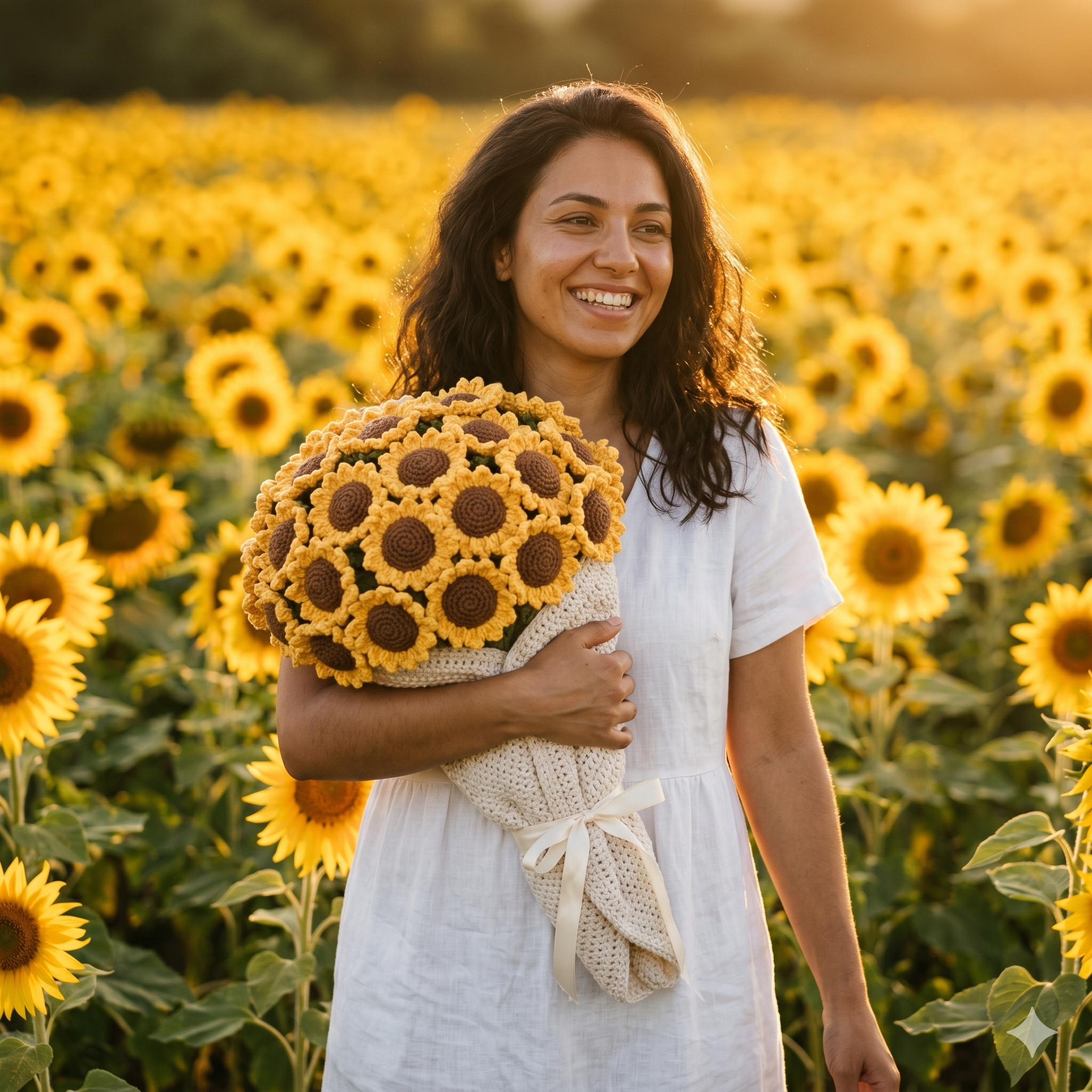 Crochet Flower Bouquet Blanket Pattern PDF – 6 in 1 Floral Blanket, Sunflower & Rose