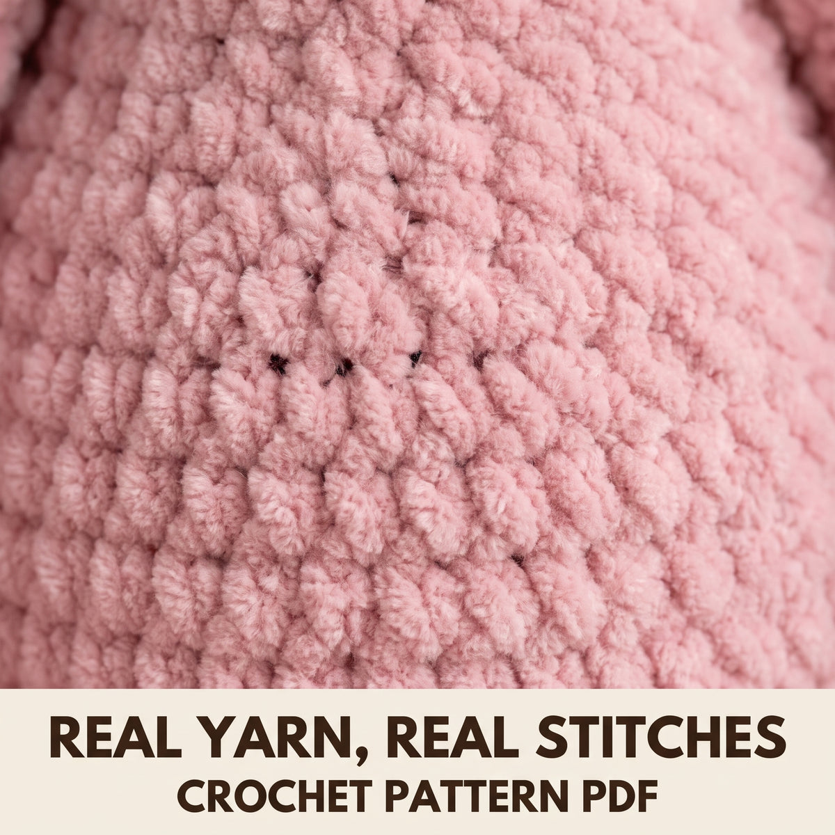 Teddy Bear Crochet Pattern PDF, Plush Amigurumi Bear in Chenille Yarn, Easy Baby Shower Gift, US Term