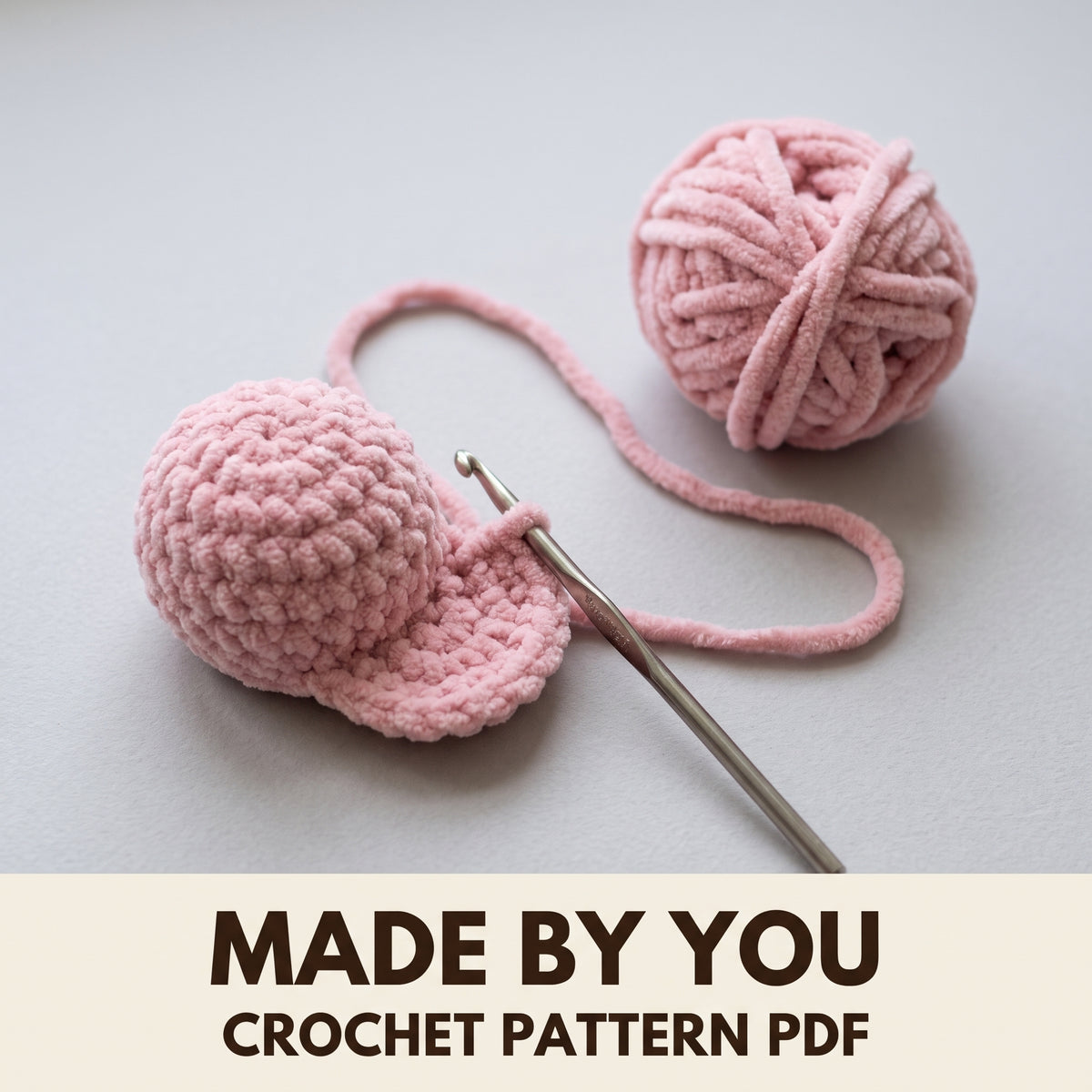 Teddy Bear Crochet Pattern PDF, Plush Amigurumi Bear in Chenille Yarn, Easy Baby Shower Gift, US Term
